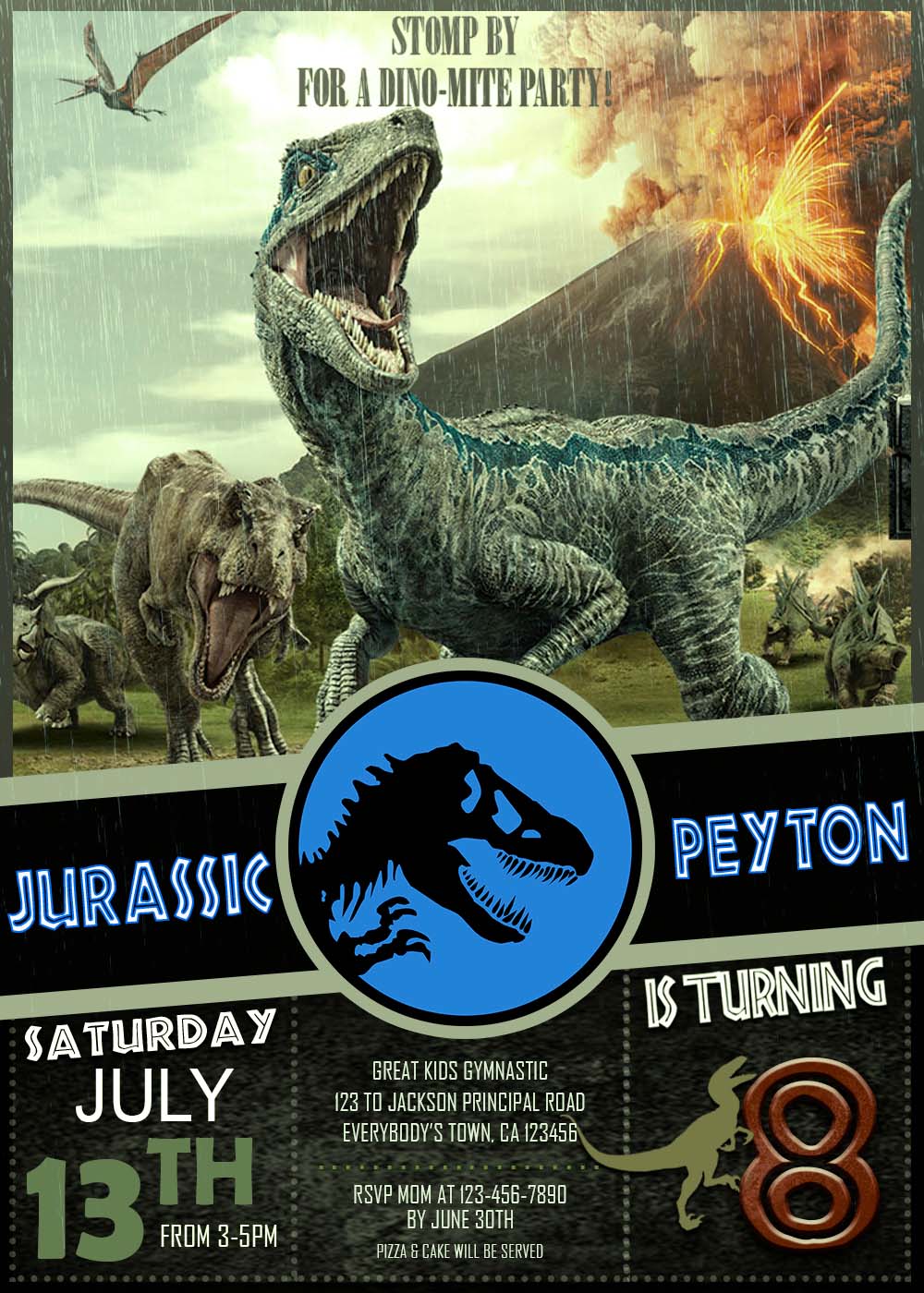 Jurassic World Birthday Party Invitation 3 Amazing Invite