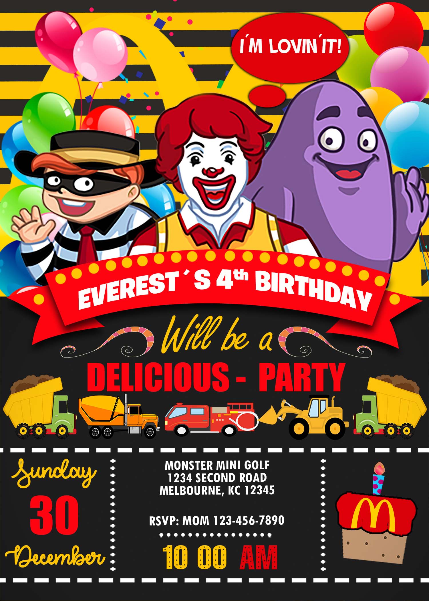 McDonalds Birthday Party Invitation Amazing Designs US
