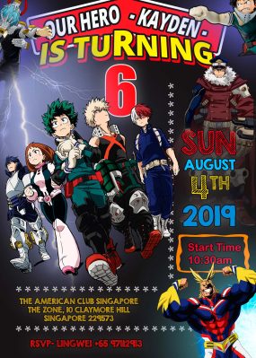 My Hero Academia Birthday Party Invitation