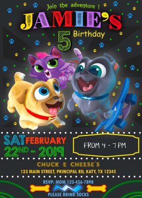 Puppy Dog Pals Birthday Party Invitation 2
