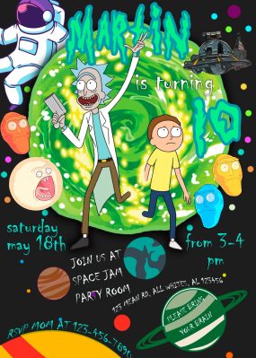 Rick and Morty Birthday Party Invitation
