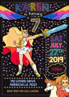 She-Ra and the Princesses of Power Birthday Party Invitation