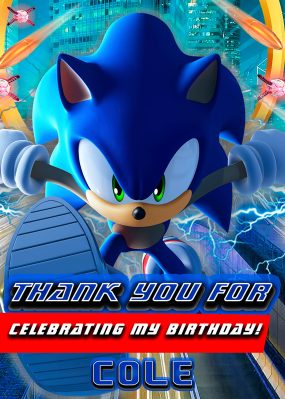 Sonic The Hedgehog Thank You Card