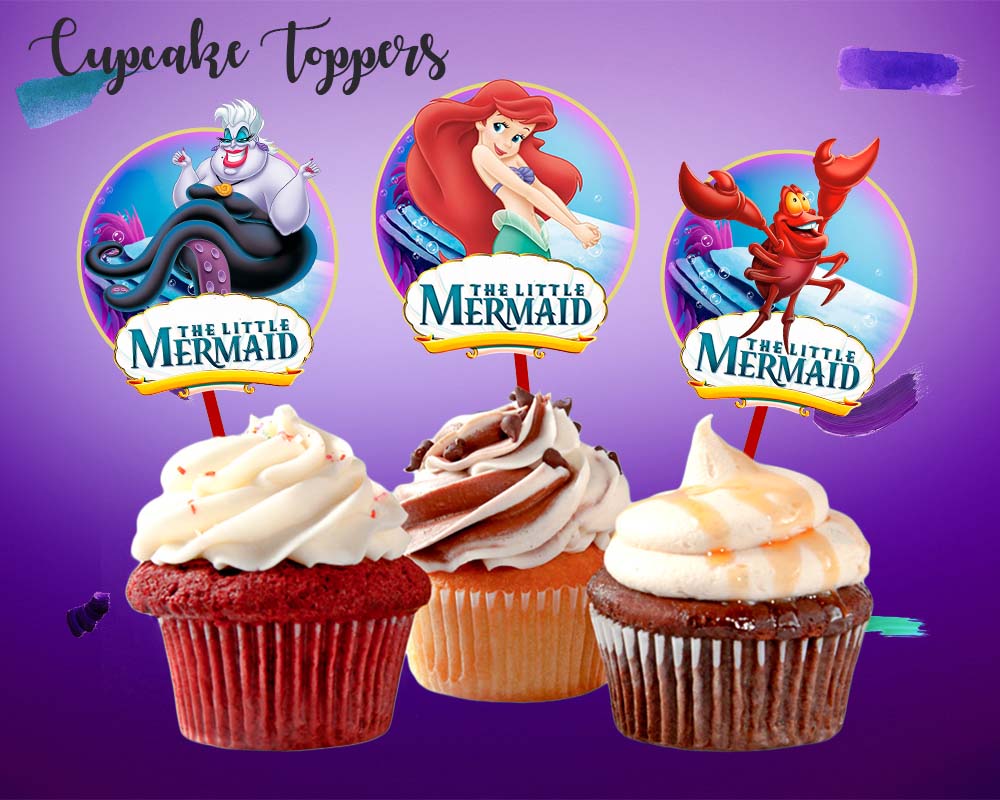 The Little Mermaid Cupcake Toppers | Instant download design