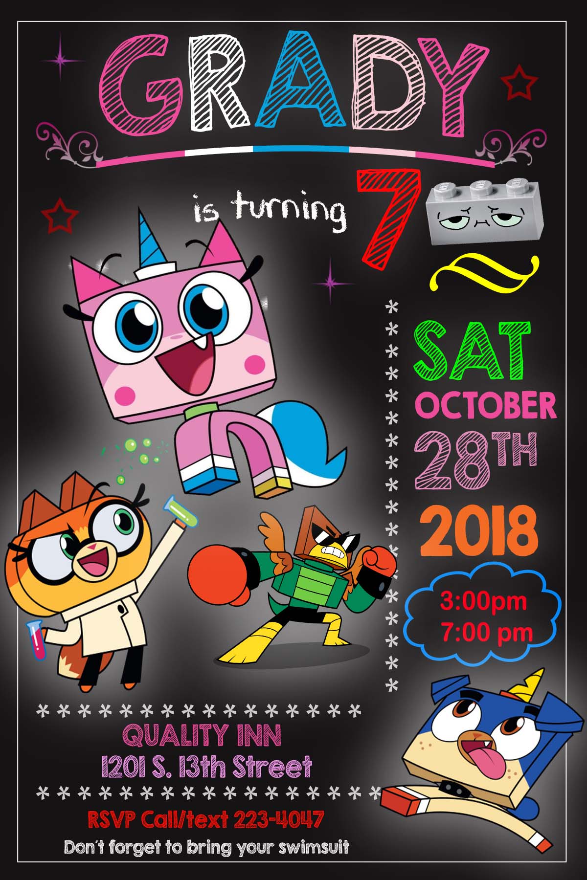 Unikitty Birthday Party Invitation Lovely Invite