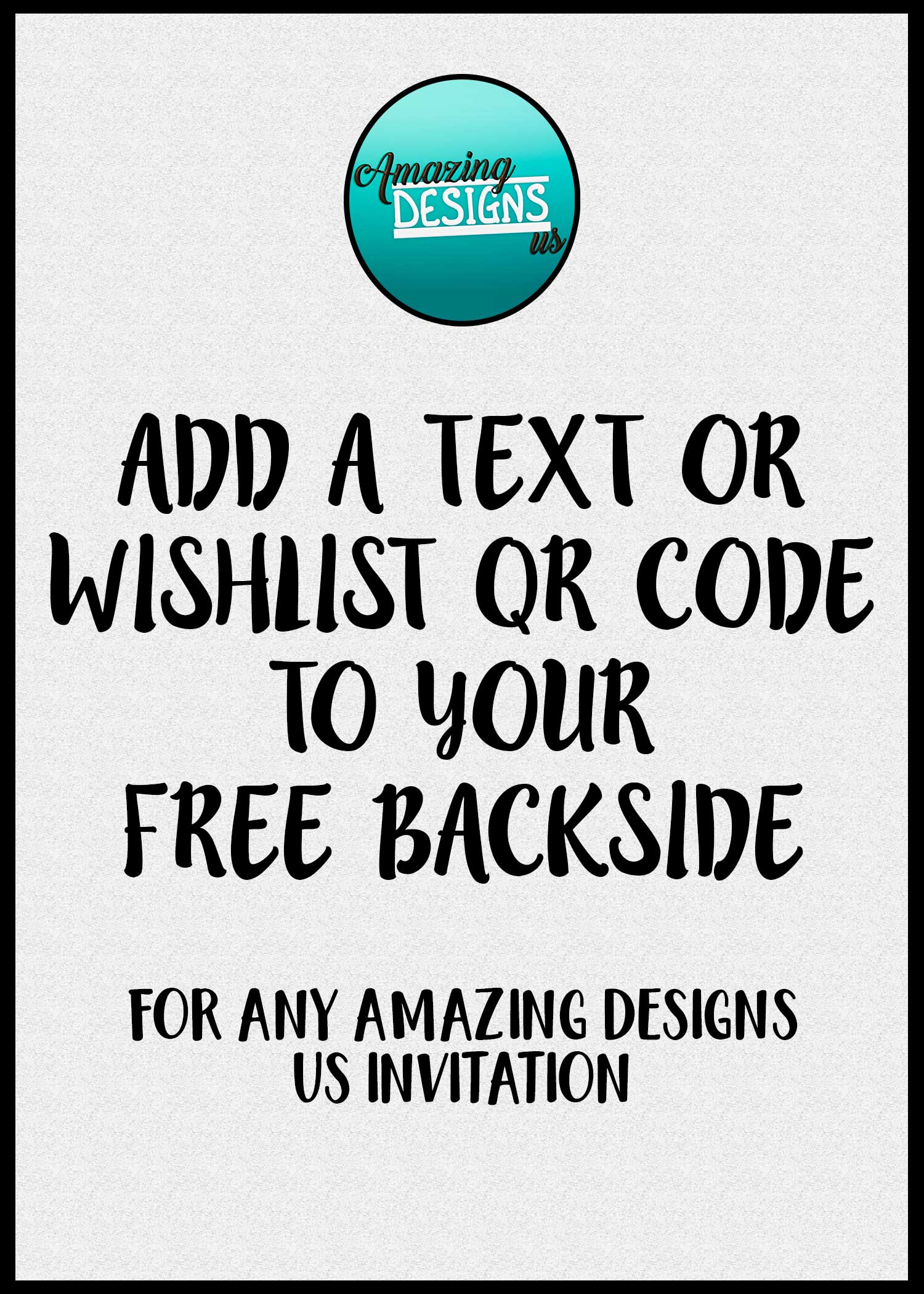 Add a Text or Wishlist QR Code to your Backside - Amazing Designs US