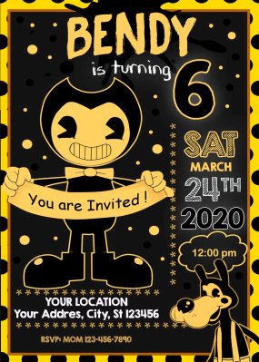 Bendy and the Ink Machine Birthday Invitation