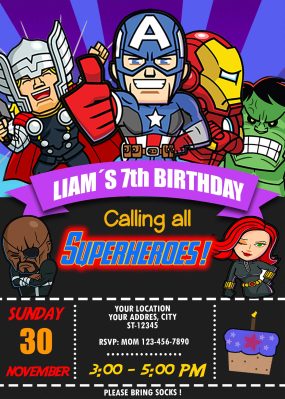 Marvel Super Hero Adventures Birthday Invitation