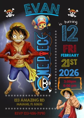 One Piece Birthday Invitation