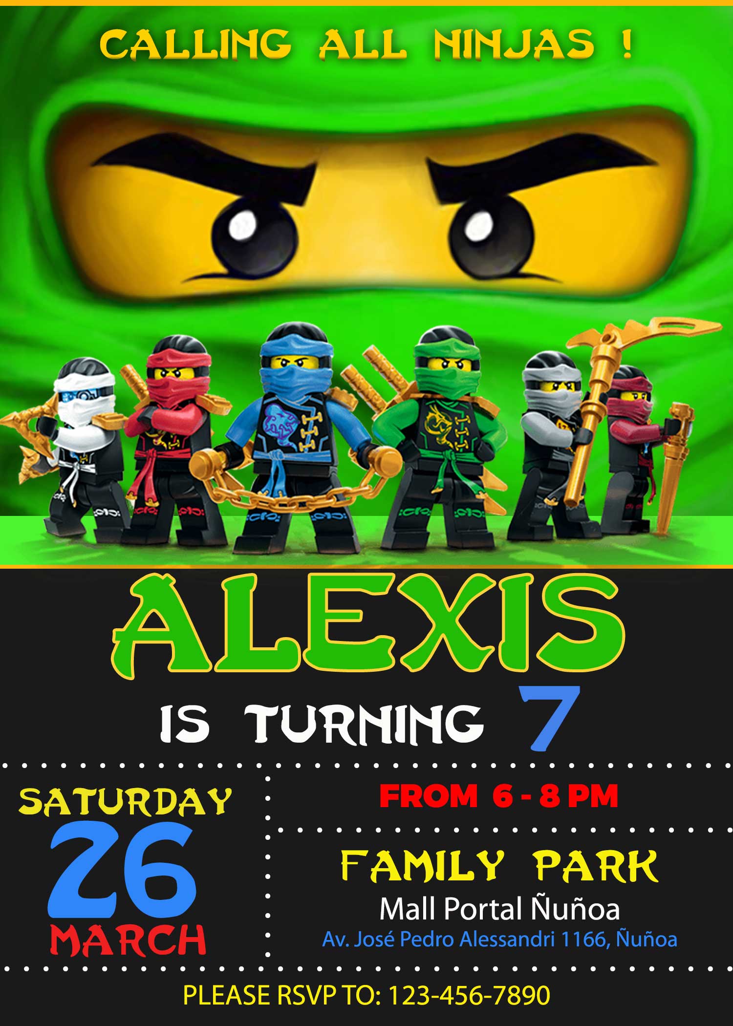 lego ninjago birthday invitation | party invite