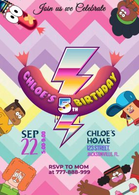 Pinky Malinky Birthday Invitation