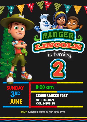 Ranger Rob Birthday Invitation