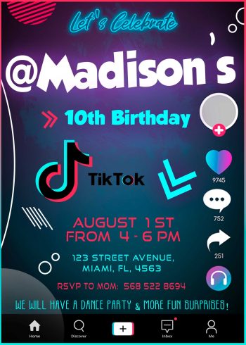 TikTok Birthday Invite