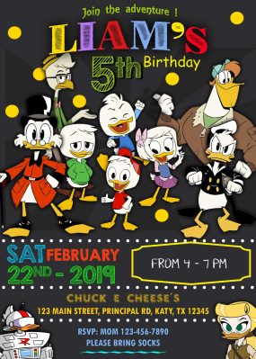 Ducktales Birthday Invitation