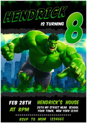 The Hulk Birthday Invitation