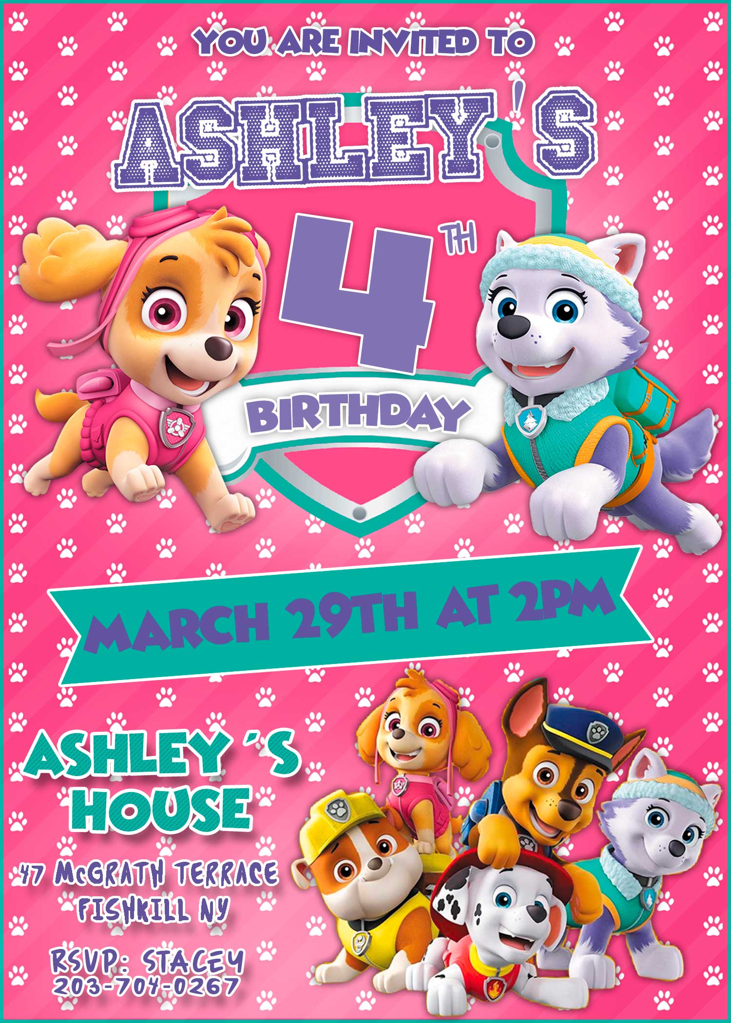 Paw Patrol Animated Birthday invitation For Boy, Paw Patrol birthday party  invite, invitation video