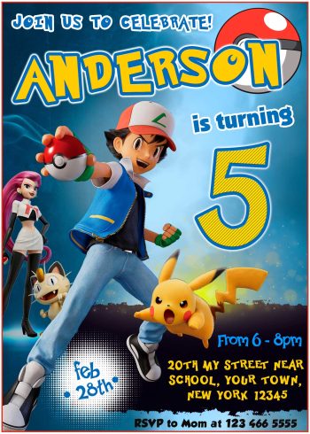 Pokemon Birthday Invitation for Boy | Charming Invite