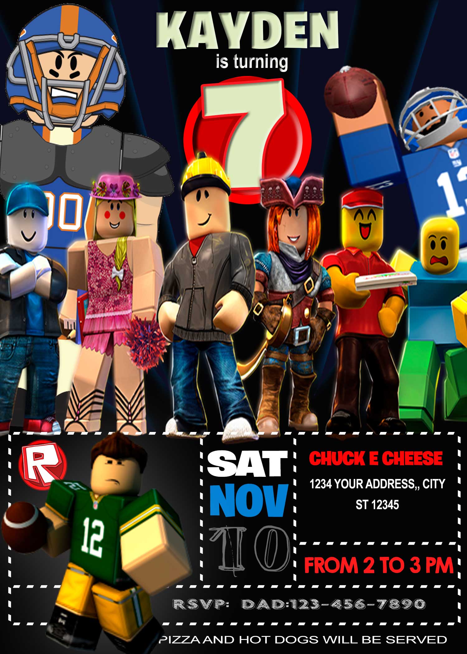 Roblox Invitation Roblox Birthday Invitation Roblox Game 