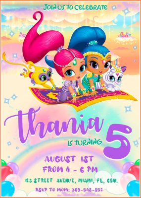 Shimmer and Shine Birthday Invitation