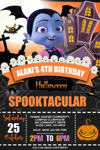 Vampirina Halloween Birthday Invitation