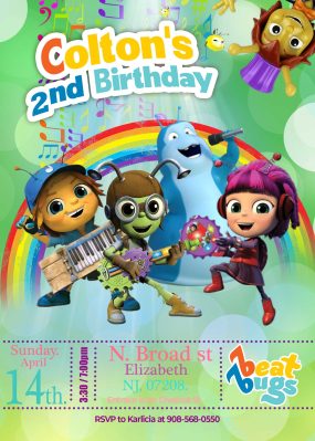 Beat Bugs Birthday Invitation