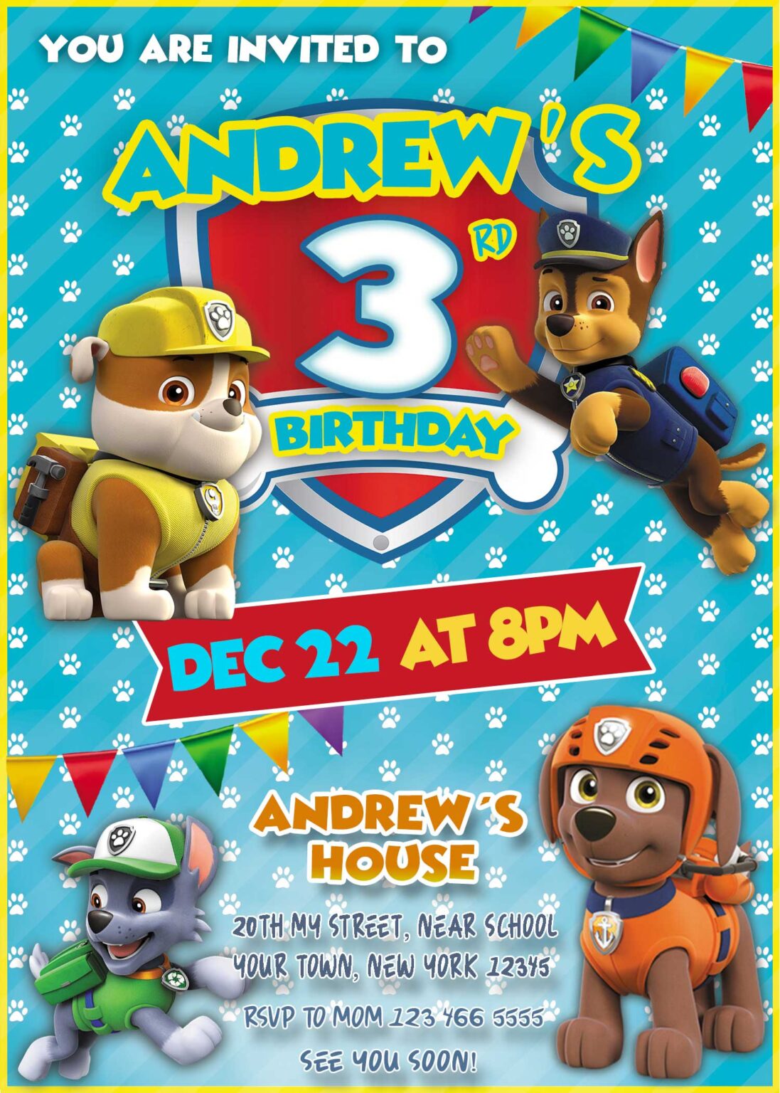 Paw Patrol Birthday Invite | Adorable Invite