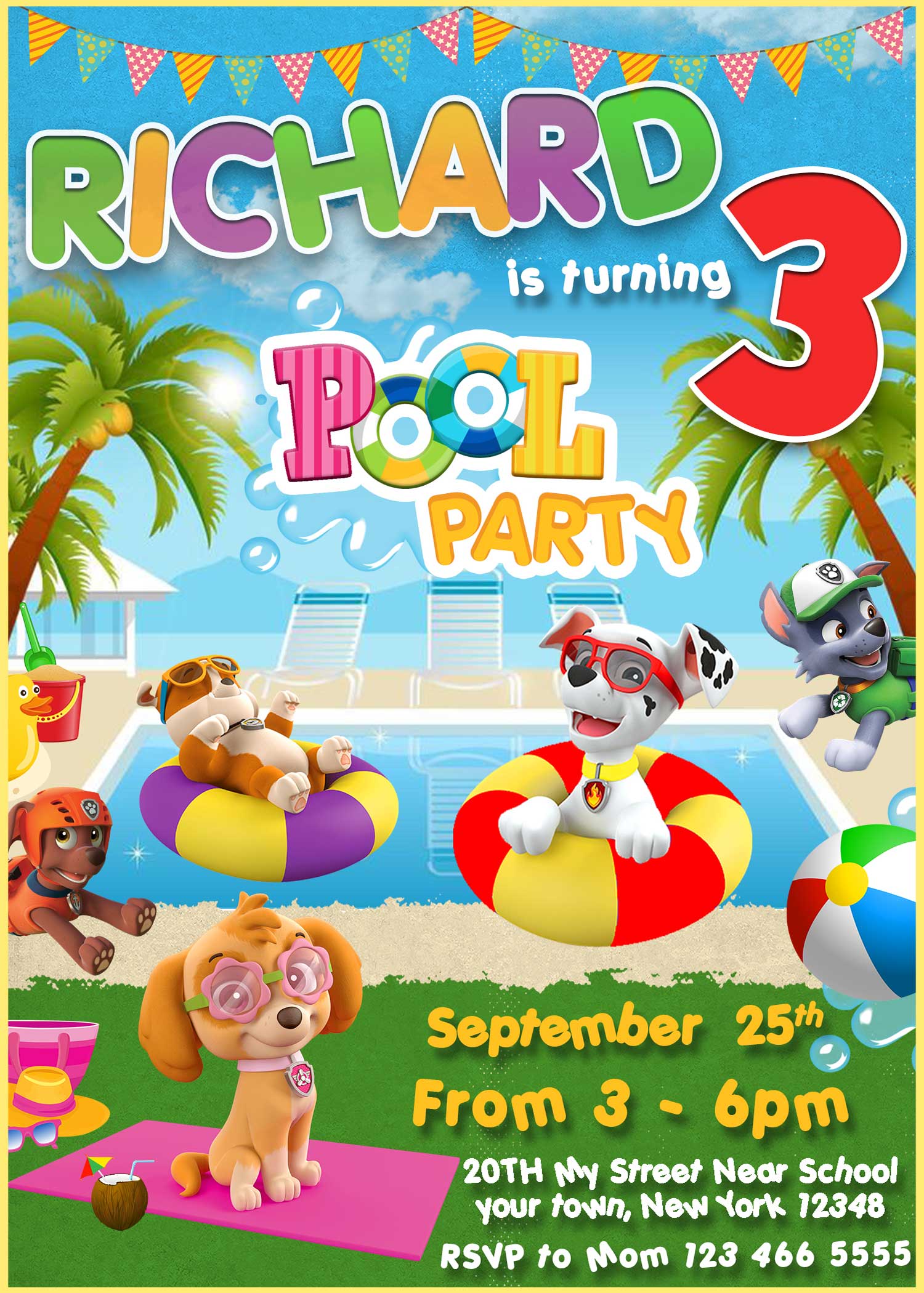 Paw Patrol Pool Party Invitation Lovely Invite