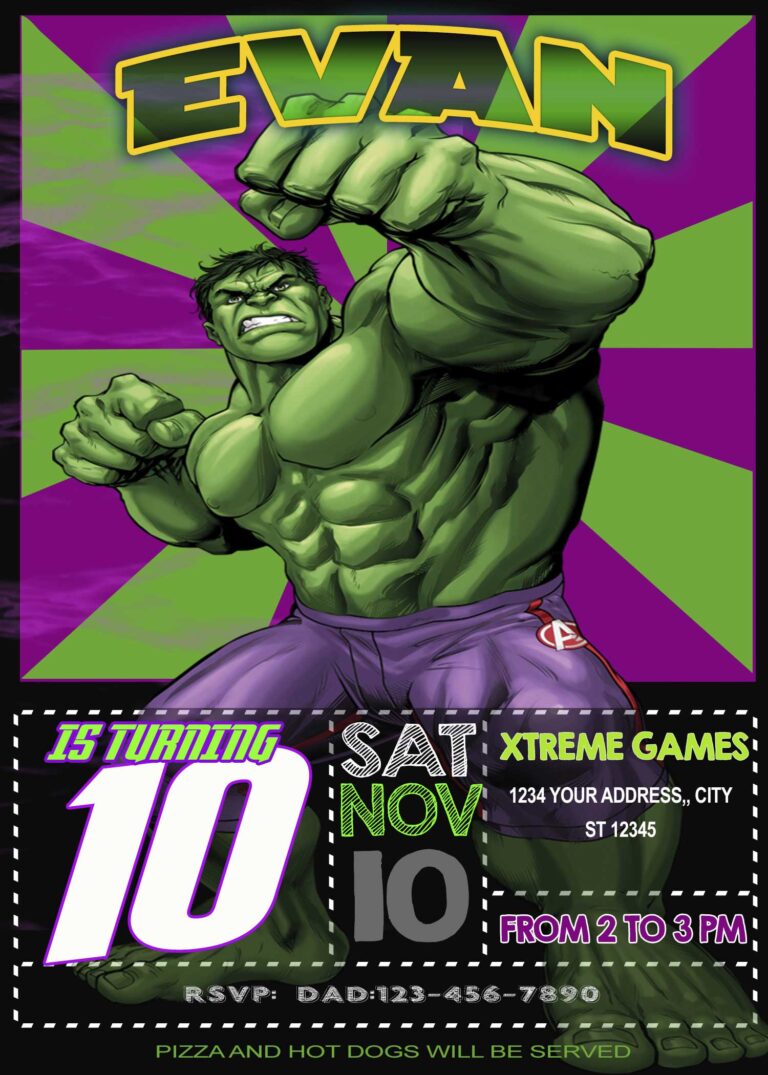 The Hulk Birthday Invite | Amazing Invitation