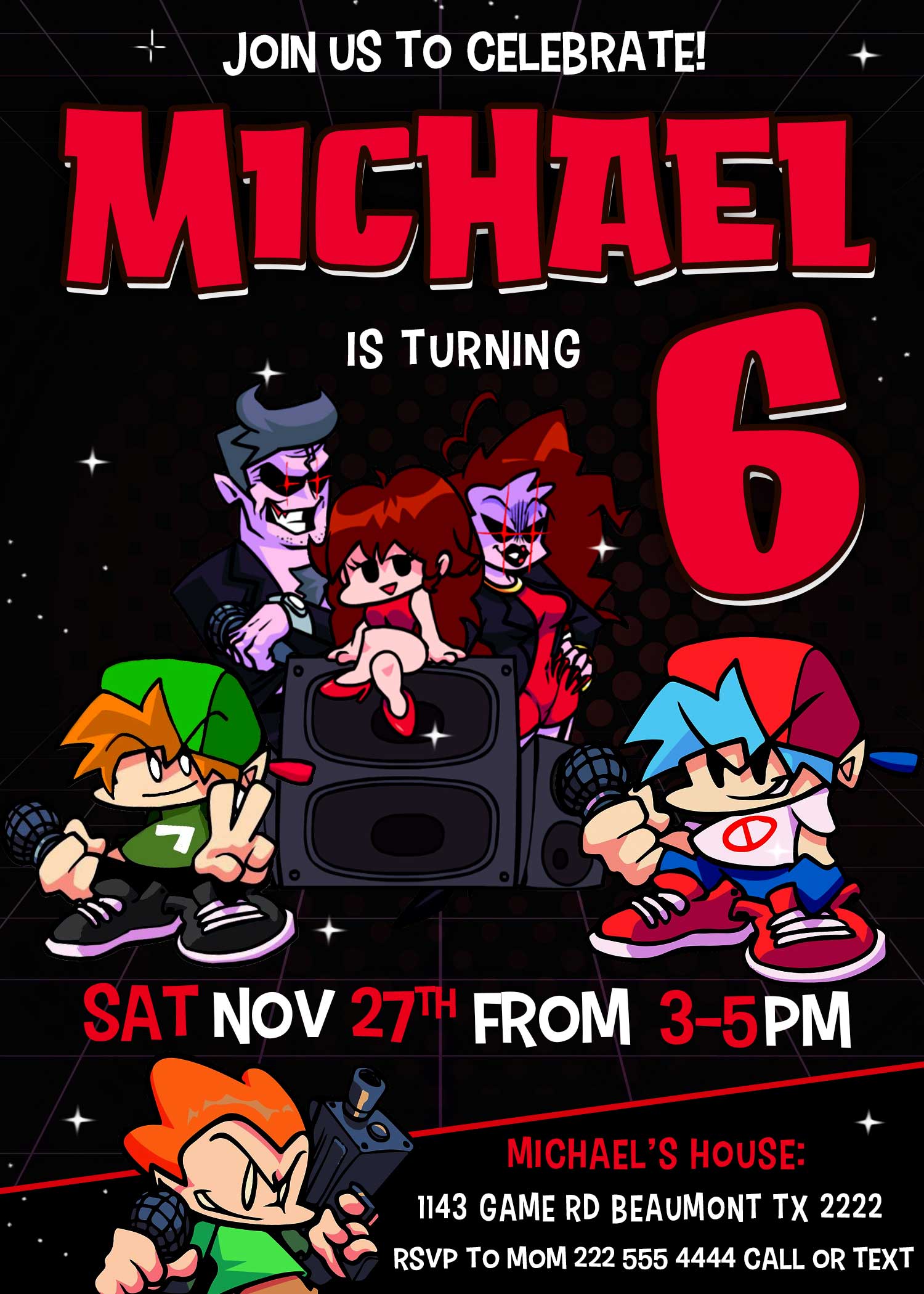 friday night funkin- music and videogame-Friday Night Funkin Birthday |  Poster