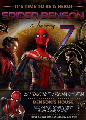 Spider-Man No Way Home Birthday Invitation