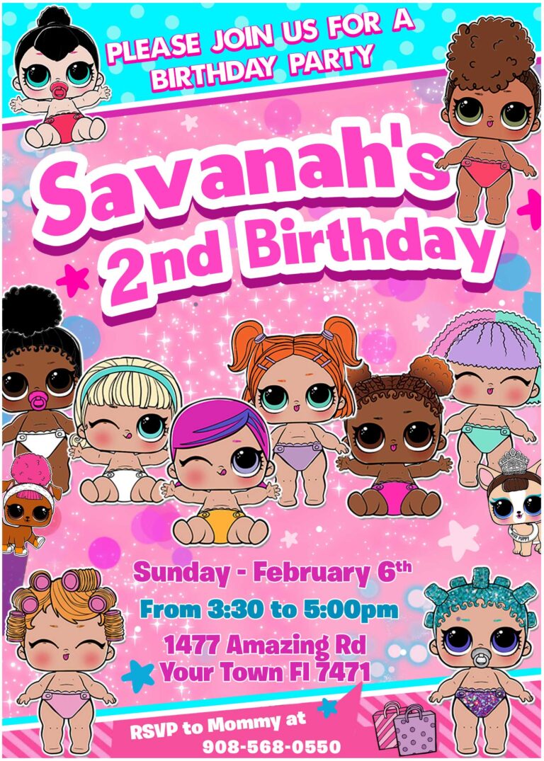 LOL Surprise Lil Sisters Birthday Invitation | Sweet Invite