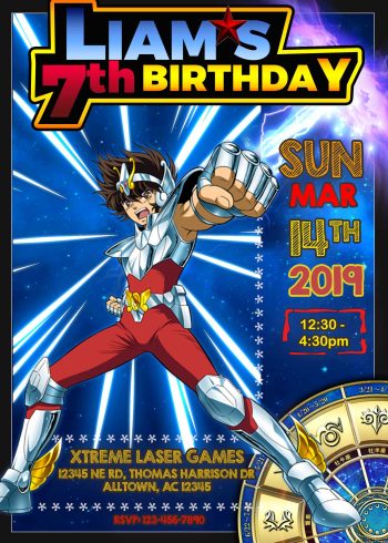 Saint Seiya Birthday Invitation