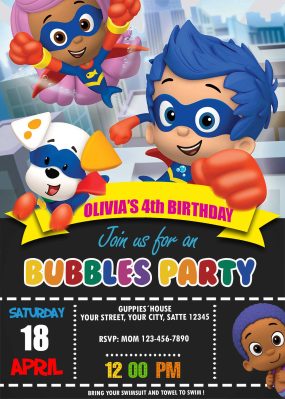 Super Guppies Birthday Invitation
