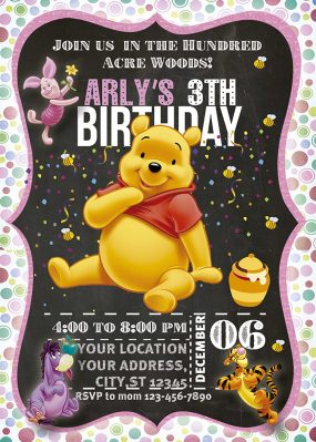Winnie The Pooh Birthday Invitation