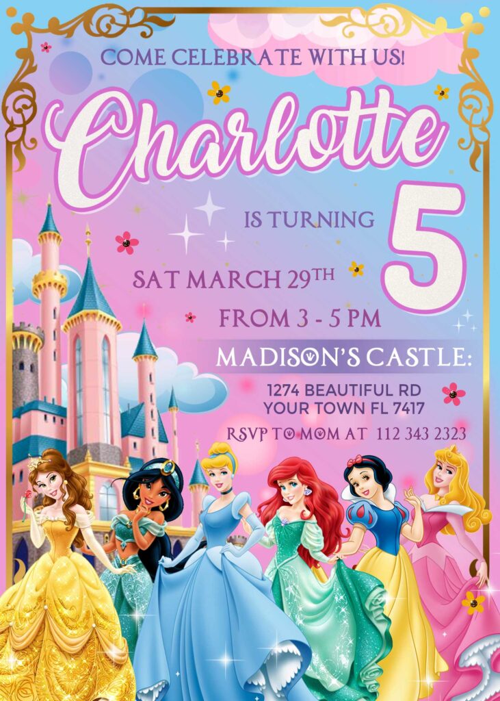 Disney Princess Birthday Invitation | Lovely Invite