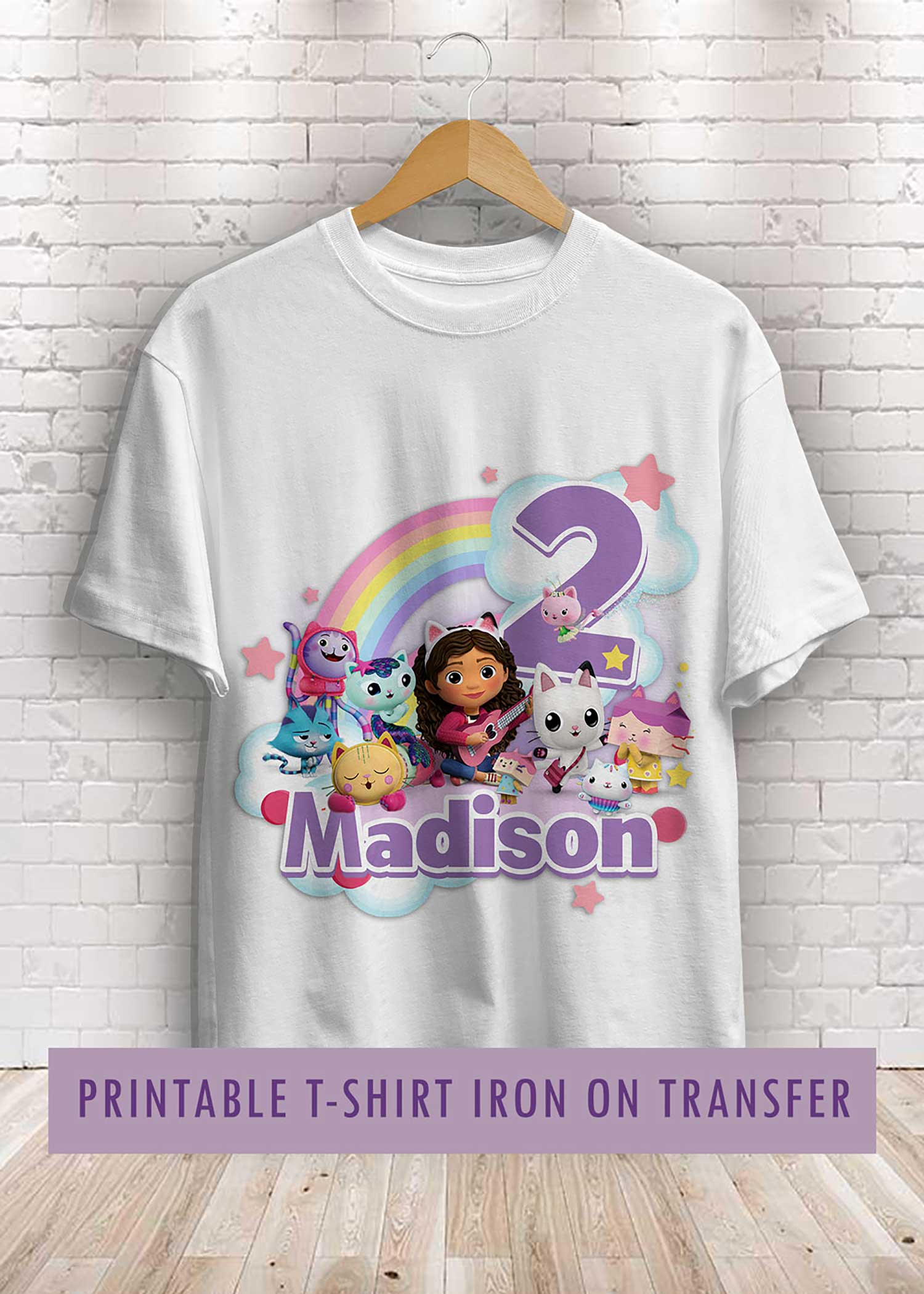 Gabby's Dollhouse Birthday Shirt Iron On Transfer