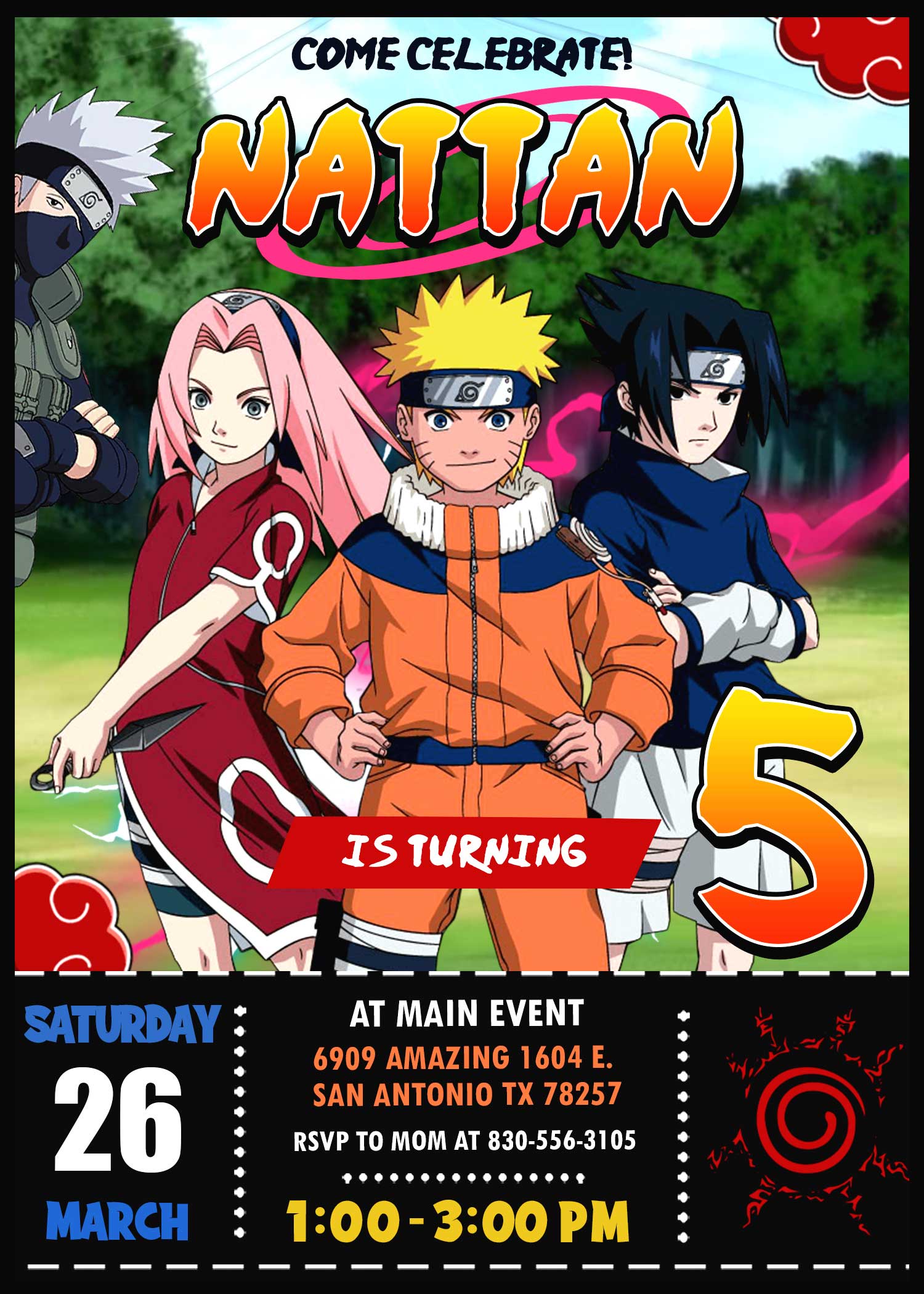 Gambar 78 Background Naruto Invitation Templates HD Terbaik