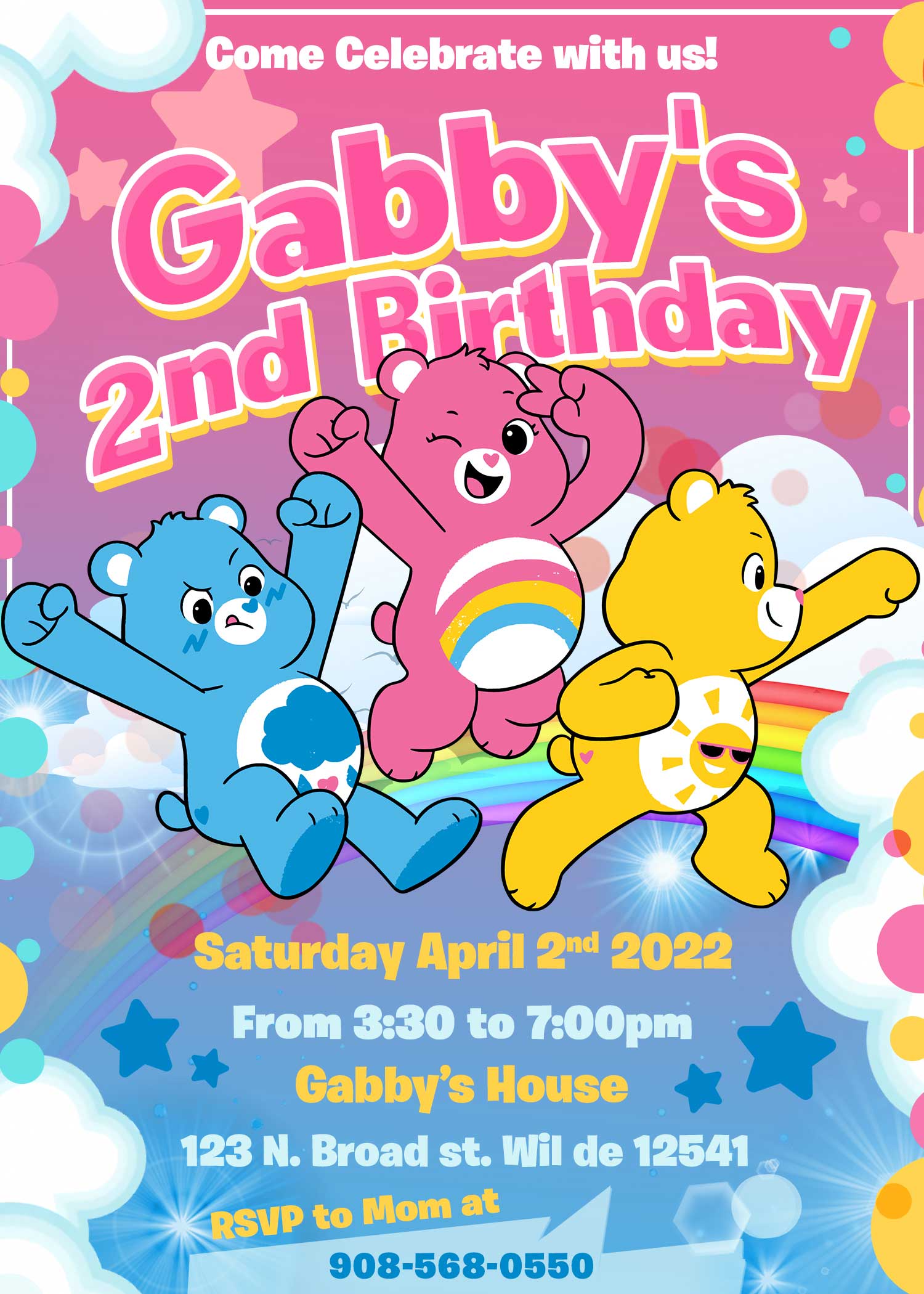 Care Bear Theme 1st birthday party  Care bears birthday party, Care bear  birthday, Girls birthday party themes