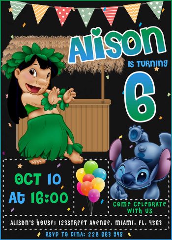 Lilo and Stitch Birthday Invitation