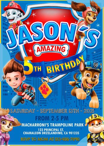 Paw Patrol The Movie Birthday Invite