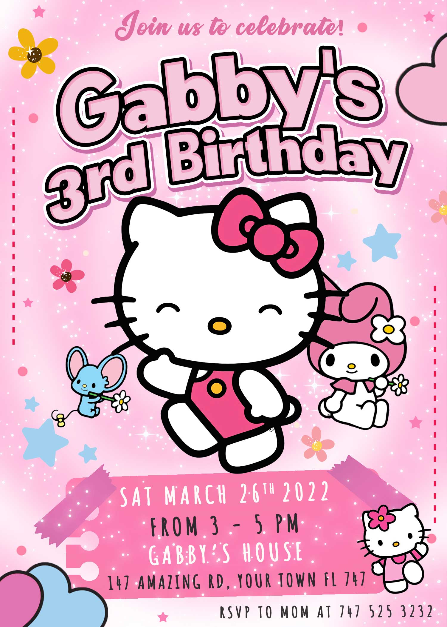 Hello Kitty Birthday Invitation | Lovely Invite