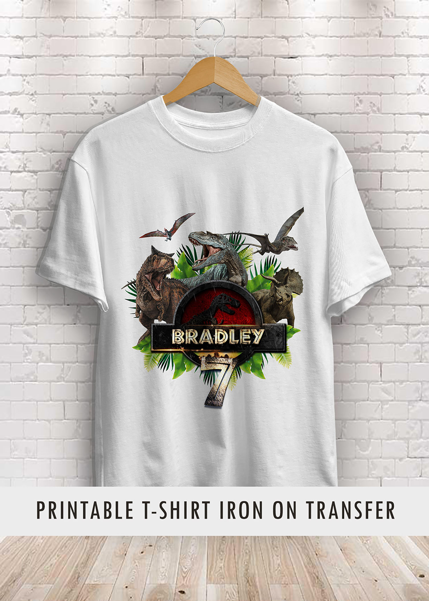 Jurassic World Birthday Shirt Iron On Transfer Personalized