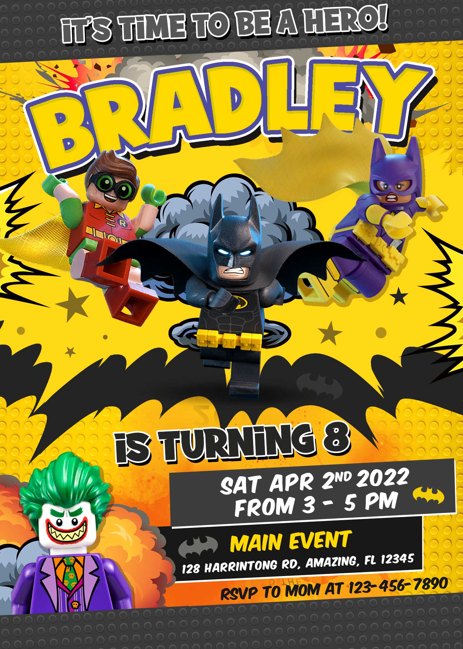 Lego Batman Birthday Invitation | Fantastic Invite