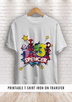 Spidey and His Amazing Friends Birthday Shirt Iron On Transfer