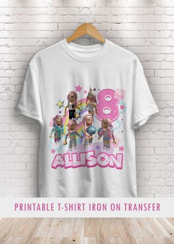 Roblox Girl Birthday Shirt Iron On Transfer