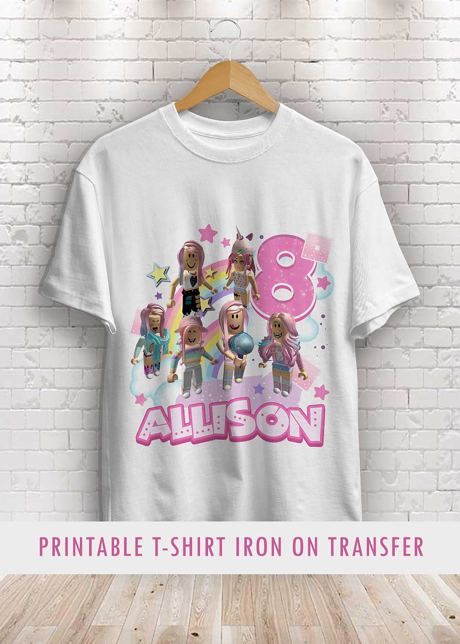 Roblox Girl Birthday Shirt Iron On Transfer | Personalized