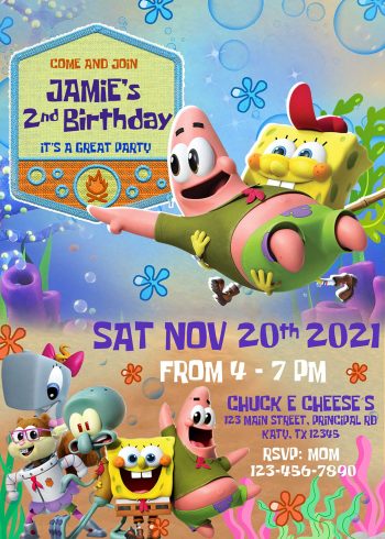 SpongeBob Kamp Koral Birthday Invitation