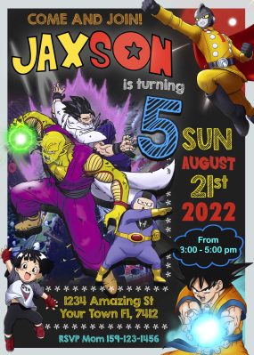 Dragon Ball Super Hero Birthday Invitation