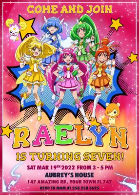 Glitter Force Birthday Invitation