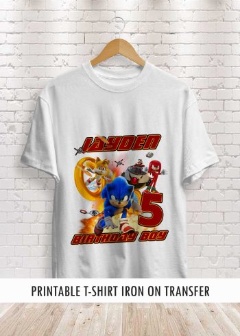 Sonic The Hedgehog 2 Birthday Shirt Iron On Transfer